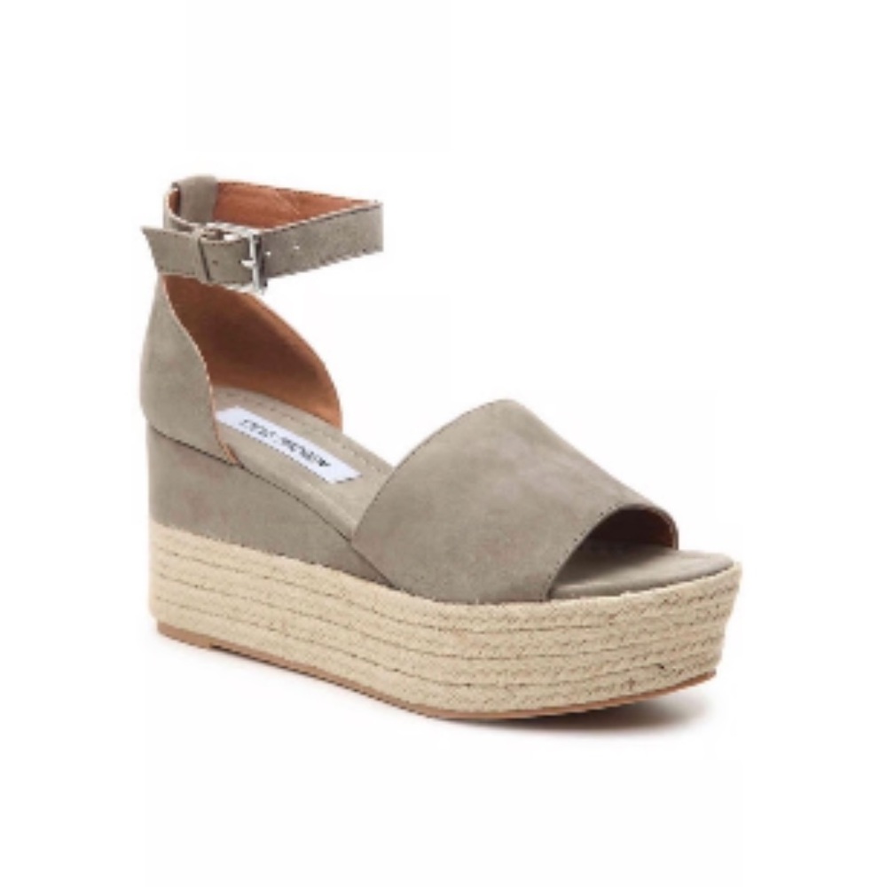 Steve Madden Apolo  Suede Platform Espadrille Sandal with Ankle Strap